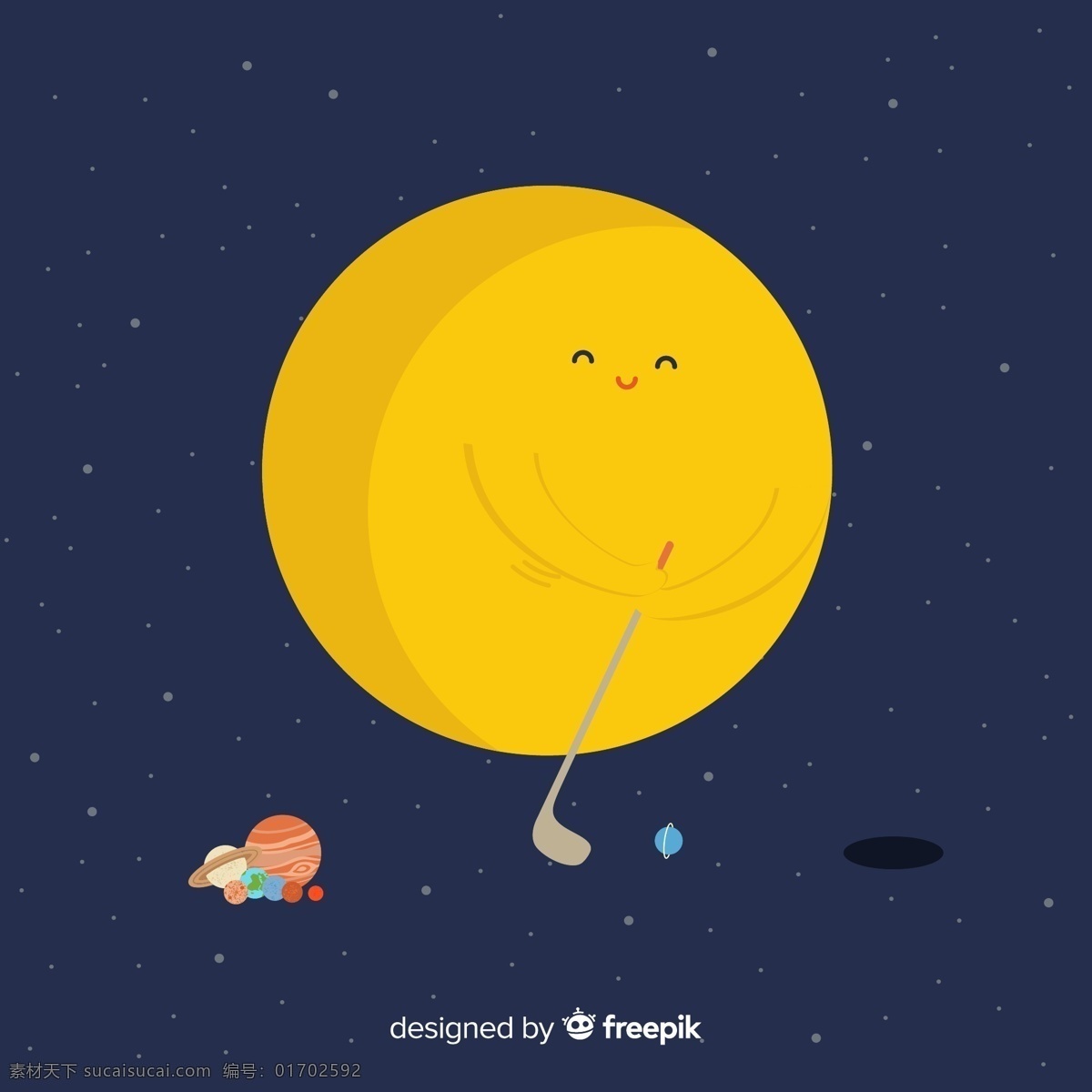 可爱 高尔夫 太阳 宇宙 太阳系 高尔夫球杆 黑洞 水星 金星 地球 火星 木星 土星 天王星 海王星 标志图标 其他图标