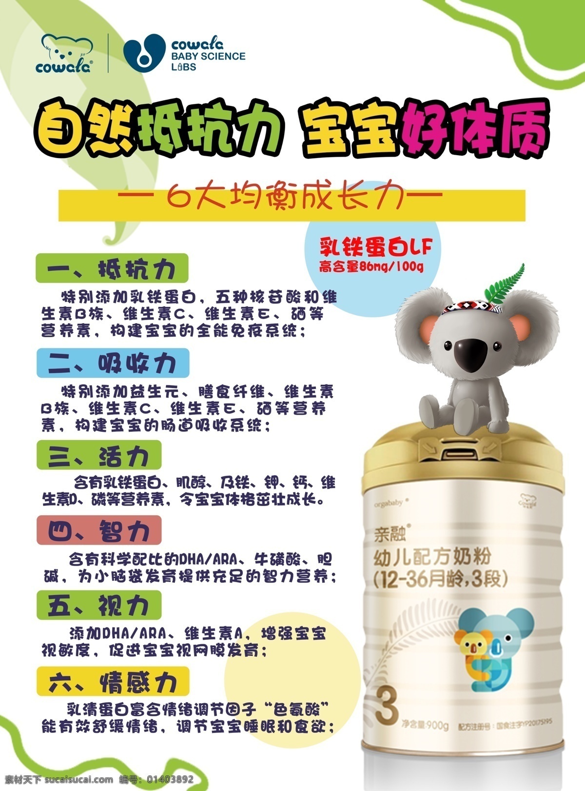 咔 熊 亲 融 奶粉 新西兰咔哇熊 亲融奶粉 乳铁蛋白 抵抗力 好体质 分层