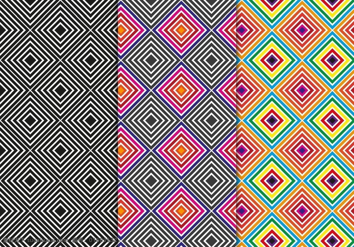 自由 无缝 几何 背景 矢量 图案 墙纸 装饰 广场 色彩 线条 明亮 民族 传统 抽象 现代 抽象图案 几何图案 菱形图案 钻石 明亮图案