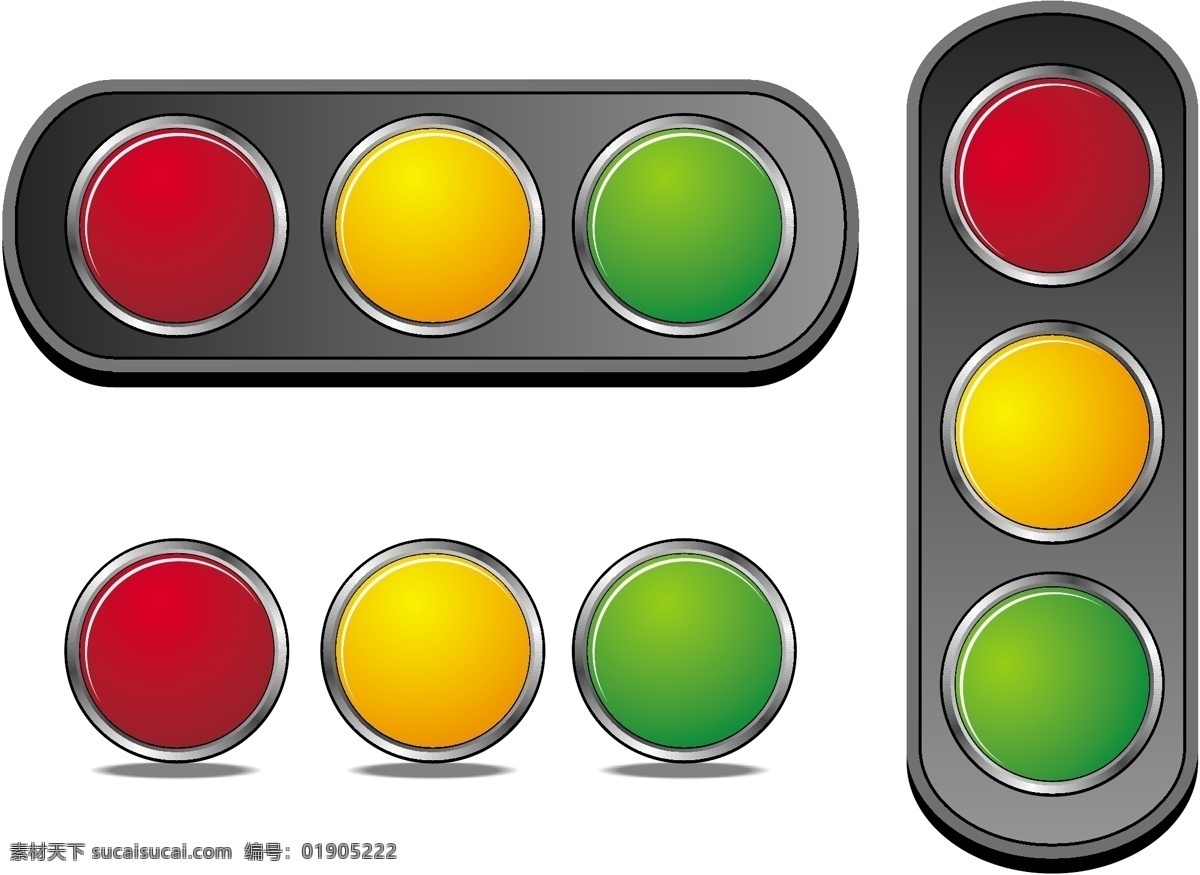 红绿灯 指示灯 红灯 绿灯 黄灯 交通灯 安全 秩序 路口 指示 通行 禁止 矢量