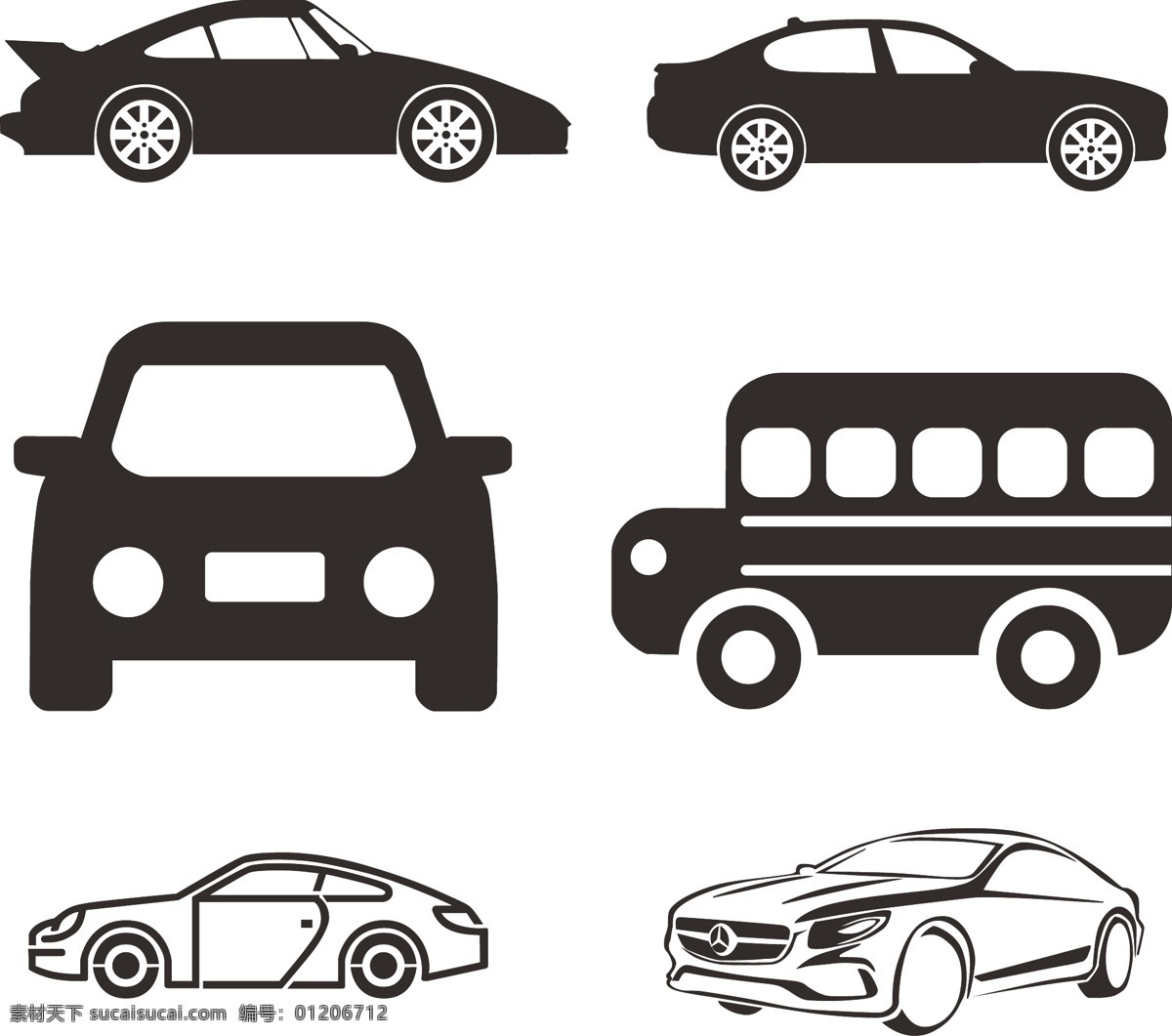 汽车 矢量图 汽车矢量图 各种汽车 简单汽车图 标志图标 其他图标