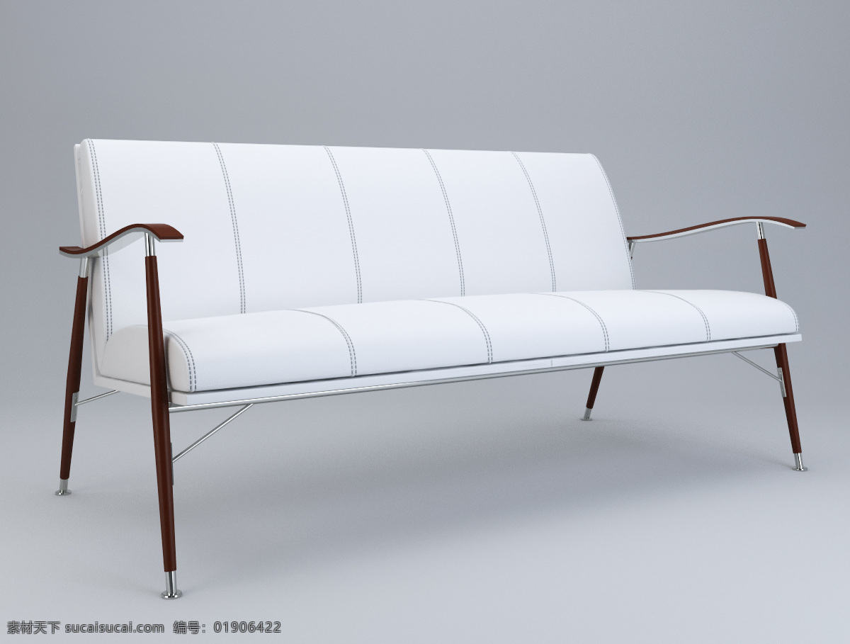 model sahara 白色 沙发 lammhults wood sofa 桌椅沙发 3d模型素材 家具模型