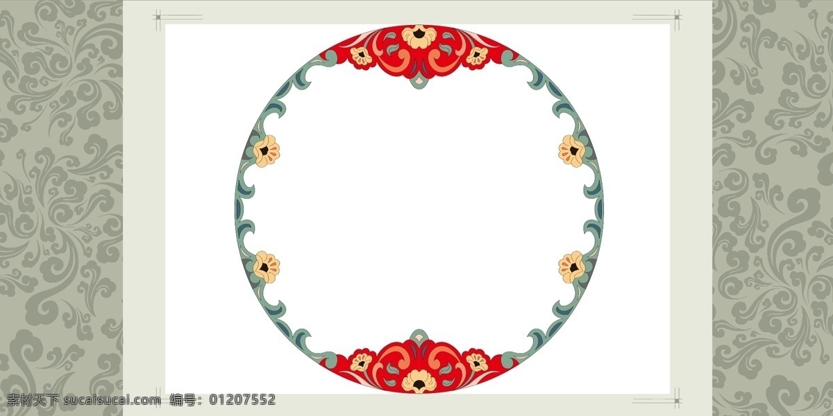 中式 元素 灰色 花纹 广告 背景 灰色花纹 绿色圆圈 红色花纹 广告背景 中式文艺
