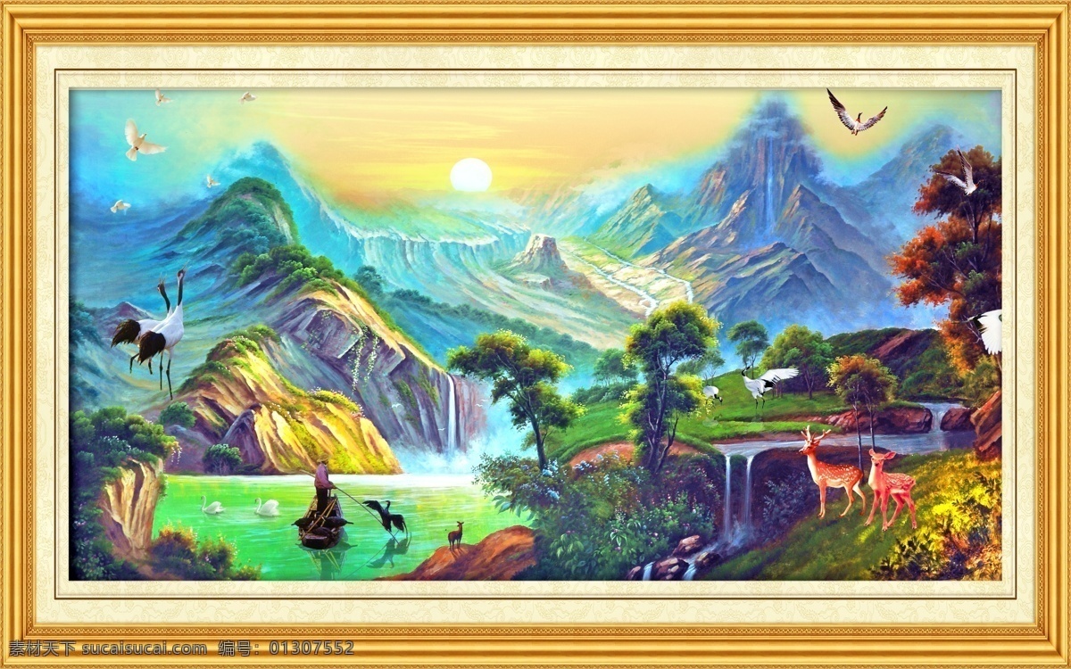 分层 白云 壁画 边框 大树 大厅画 钓鱼 飞鸟 油画 风景 模板下载 油画风景 中堂画 风景壁画 风景山水壁画 山水画 瀑布 山水风景 瀑布风景 山水 风景画 自然风景 客厅画 风水画 家居装饰画 室内装饰画 室内装饰 休闲场所装饰 画框 相框 镜框 山水挂画 山水壁挂 天鹅 小屋 小船 太阳 雪山 湖光山色 蓝天 仙鹤 中堂壁画 源文件 家居装饰素材 山水风景画