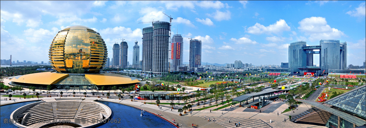 钱江新城 杭州 市民中心 钱江 江干区 城市建筑 蓝天 白云 杭州建筑 广场 建筑摄影 建筑园林