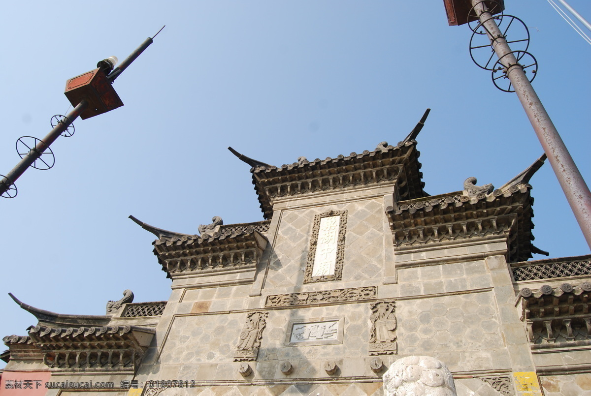 巢湖中庙 寺庙 蓝天 大门 飞檐 人文景观 旅游摄影