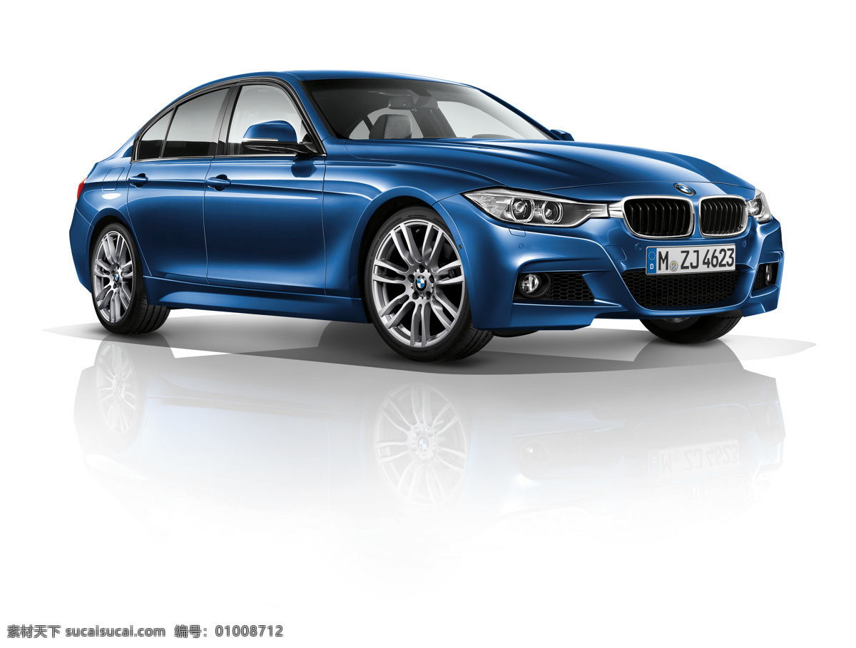 bmw 3系轿车 宝马 3系 轿车 汽车 蓝色 白色背景 车身 现代科技 交通工具