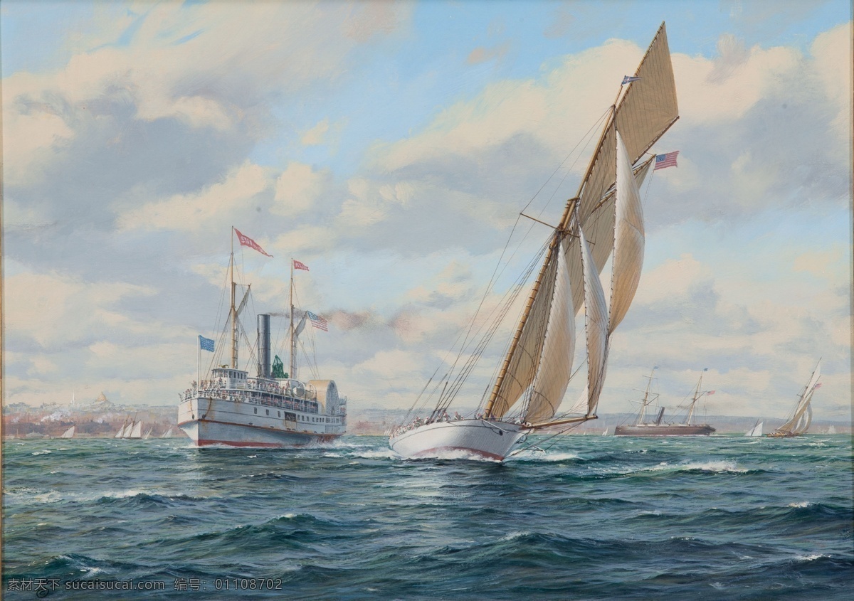 帆船大海油画 扬帆起航 一帆风顺 乘风破浪 帆船油画 大海油画 海洋油画 波澜壮阔 海洋画家 蒙塔古道森 海 道森 蒙塔古 道森蒙塔 航海大海油画 大海帆船 航海 文化艺术 绘画书法