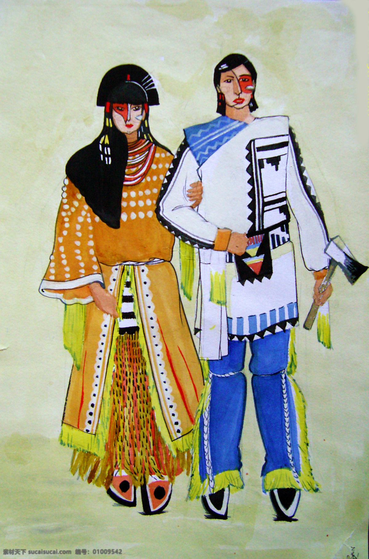 少数民族 服装 服装设计 绘画书法 情侣 文化艺术 少数民族服装 土著族 其他服装素材