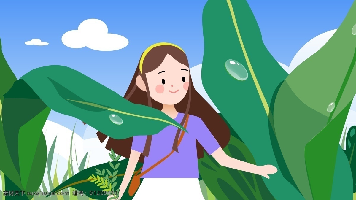 原创 小 清新 少女 白露 插画 小清新 旅游 微信 头像 扁平 夏天 晴朗 玩耍 微博 节气 闪频 屏保 女孩 矢量