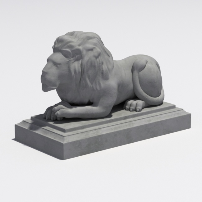石狮子 雕塑 模型 狮子 3d模型素材 室外雕刻模型