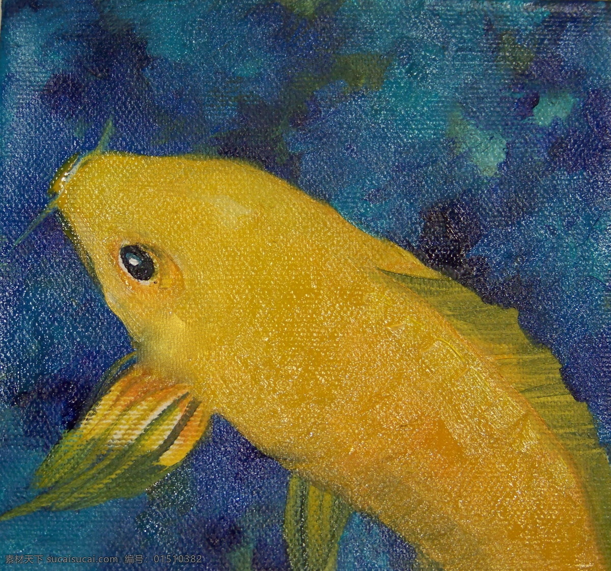 鲤鱼 油画 油画写生 锦鲤 绘画艺术 装饰画 书画文字 文化艺术