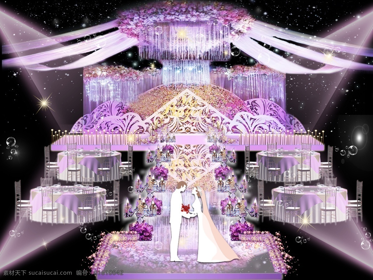 紫色 梦幻 唯美 婚礼 效果图 紫色婚礼 梦幻婚礼 主题婚礼 婚礼设计 婚礼效果图