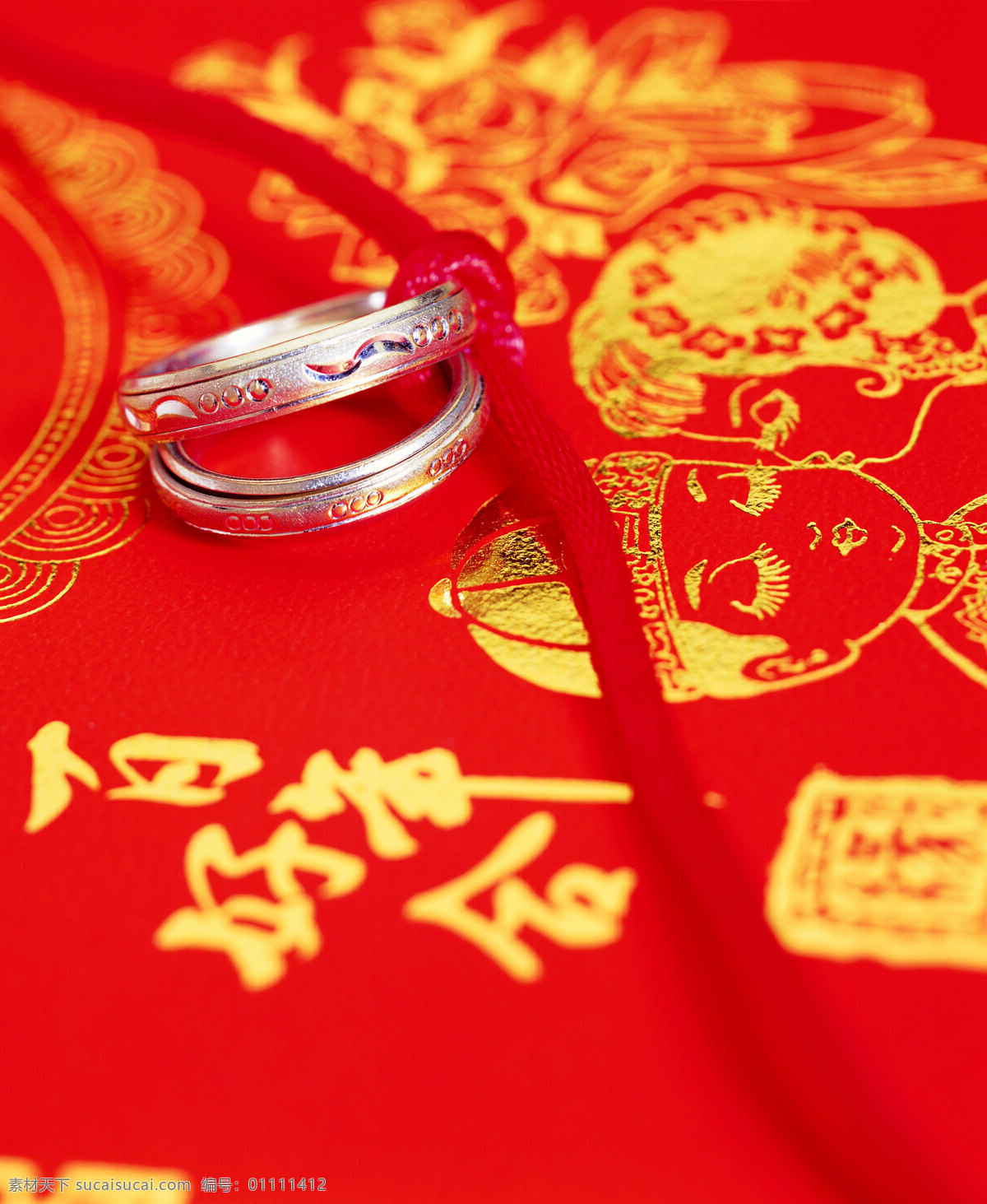 百年好合 戒指 结婚 文化艺术 结婚饰品 摄影图库