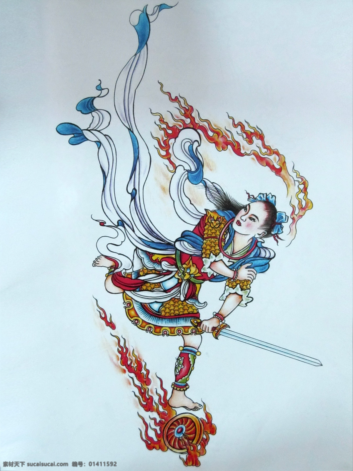哪吒彩稿 亮 传统 刺青 画集 绘画 阿亮 古典 文化艺术 传统文化