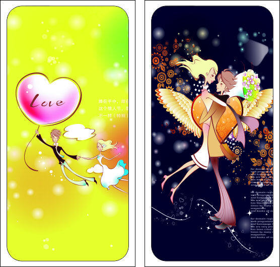 iphone6 彩绘 时尚 手机壳 彩绘时尚 情侣 天使 心形 黄色
