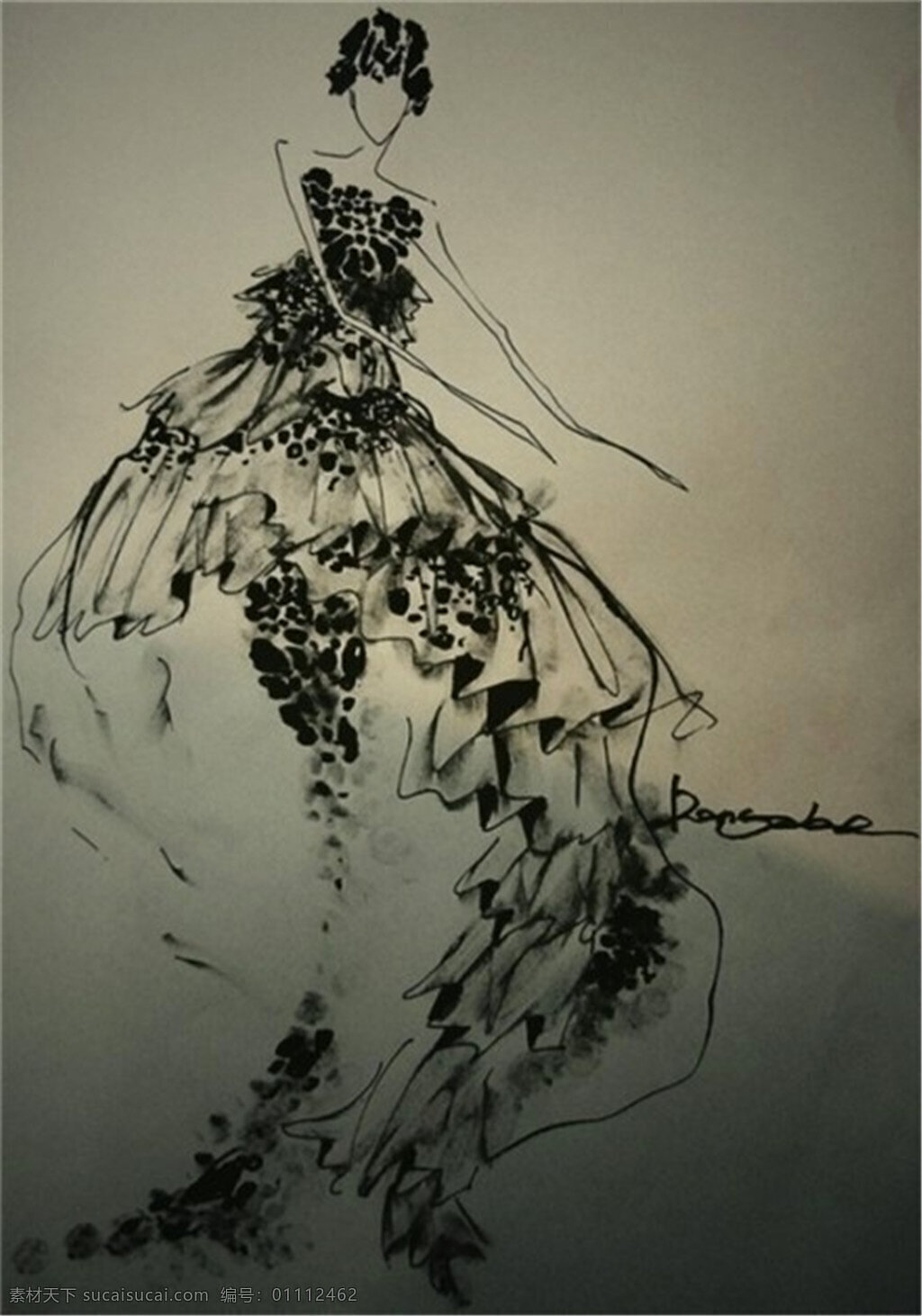 黑色 花纹 婚纱 长裙 设计图 服装设计 时尚女装 职业女装 女装设计 效果图 短裙 服装 服装效果图 连衣裙 礼服 手绘婚纱图