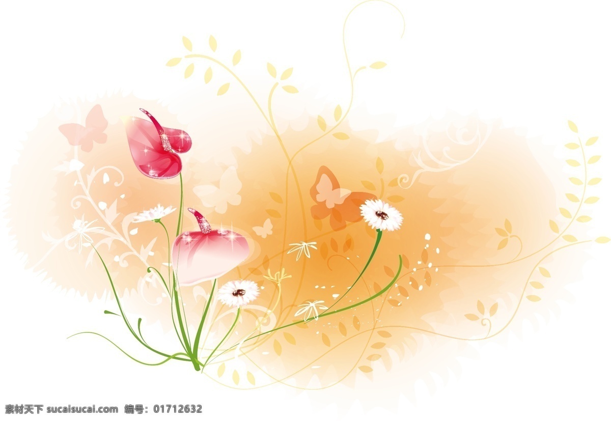 插画 花朵 插画背景 淡雅 淡雅背景 古典 花 水墨 条纹 线条 矢量图
