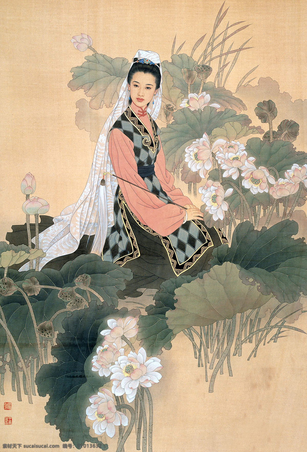 红楼人物 妙玉 王美芳 赵国经 人物集锦 近代绘画 国画 名画 人物 美女 古装美女 宫装美女 古画 仕女 文化艺术 绘画书法 设计图库