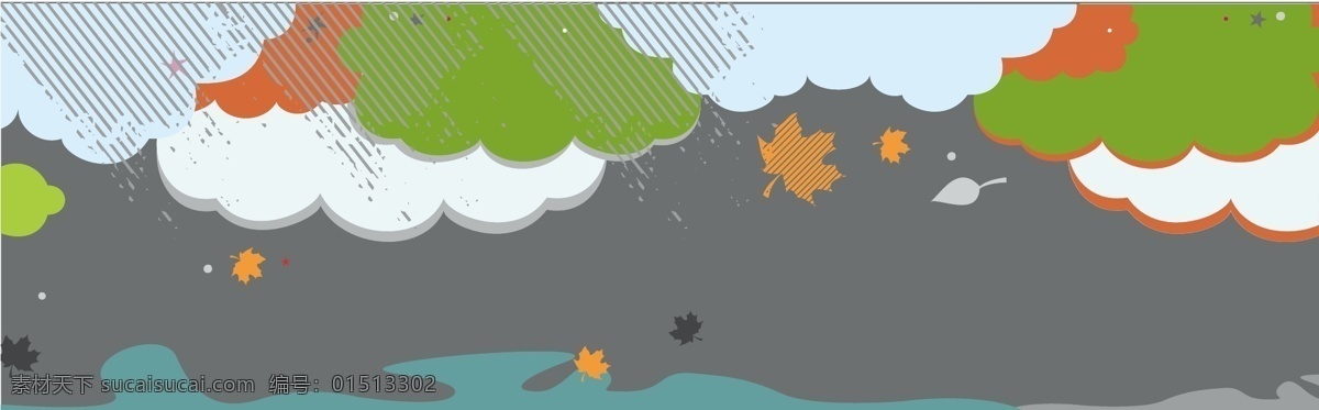 款 秋日 主题 背景 矢量 扁平 海报 banner 几何 渐变
