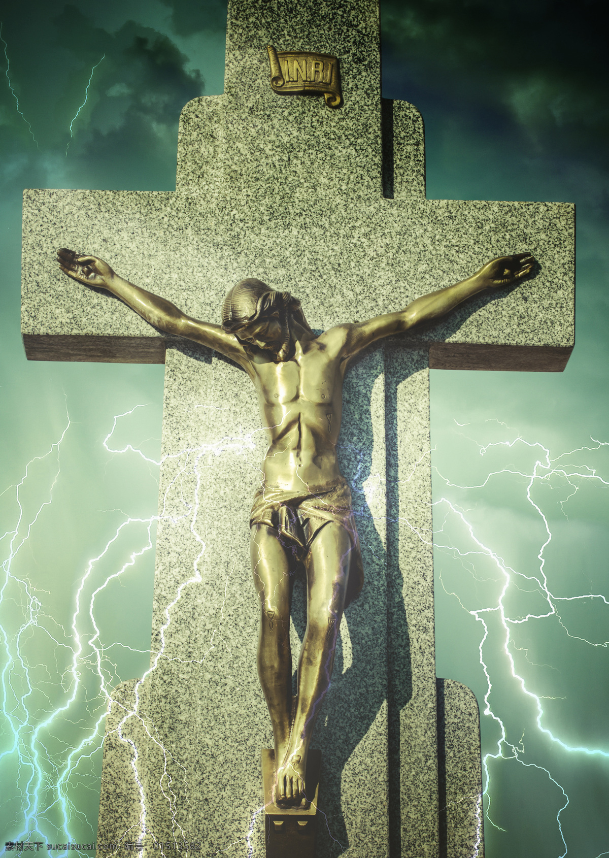 耶稣 十字架 宗教 信仰 高清 闪电