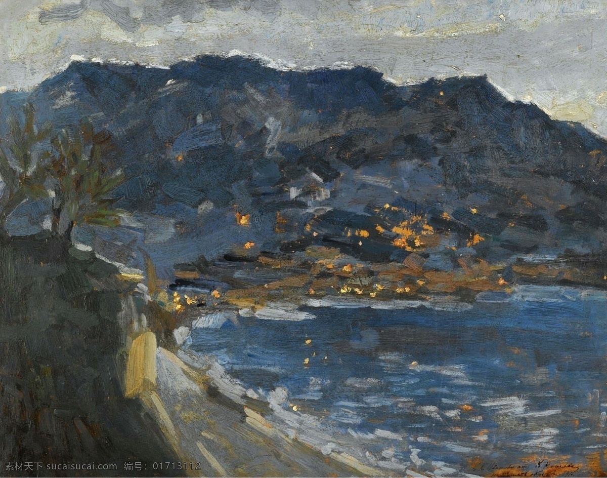 大师 画家 风景画 静物 油画 建筑 装饰画 1915 crimea evening early korovin constantin 人物 高清 西方 国外 现代 家居装饰素材