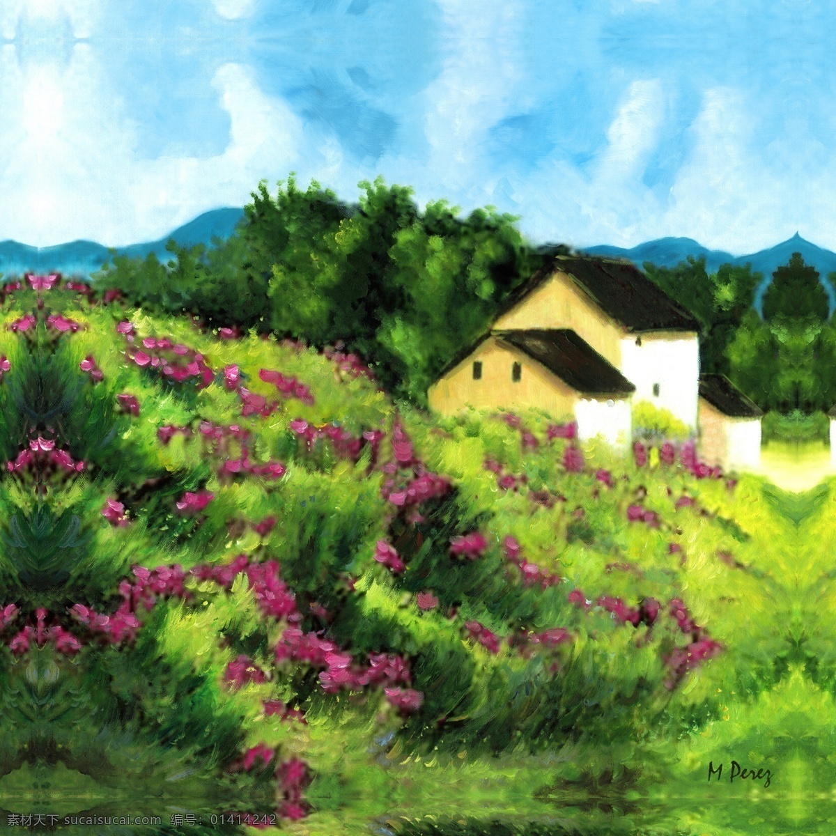 风景 建筑 田园 植物 水景 印象 画派 写实主义 油画 装饰画 fjing 装饰素材