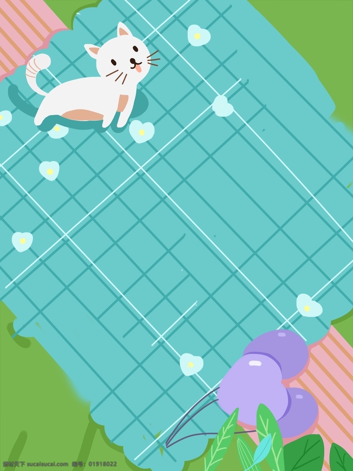 绿色 清新 简约 萌 宠 插画 背景 图 手绘背景 卡通背景 绿色背景 清新背景 简约背景 萌宠背景 猫咪 插画背景 植物背景