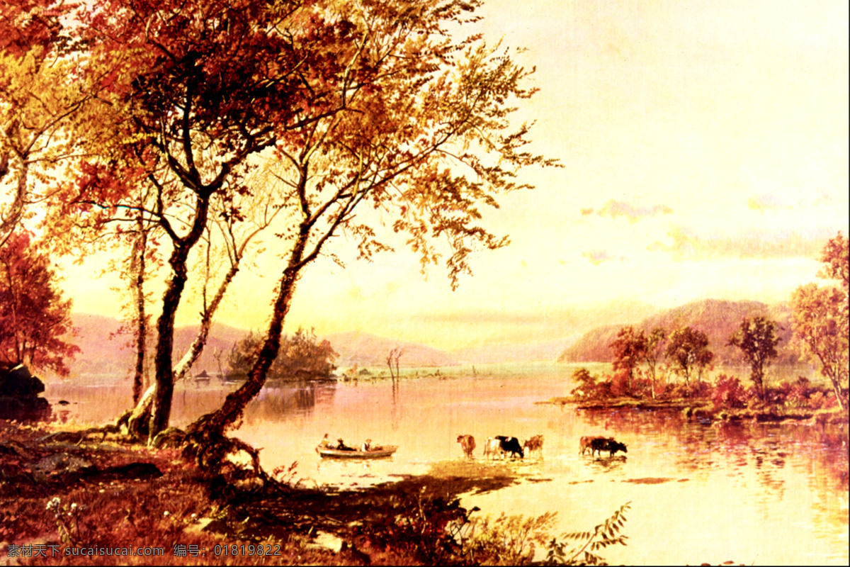 油画 乡村 风景图片 池塘 风景 风情 黄昏 绘画书法 美丽 农家 设计图库 油画乡村风景 小路 文化艺术 装饰素材