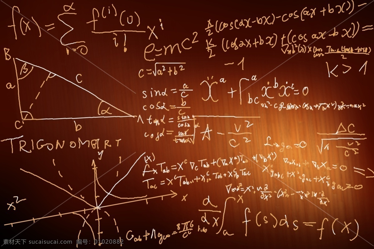 数学公式 公式 数学函数 函数公式 写真 公式背景 黑板字 分层 源文件