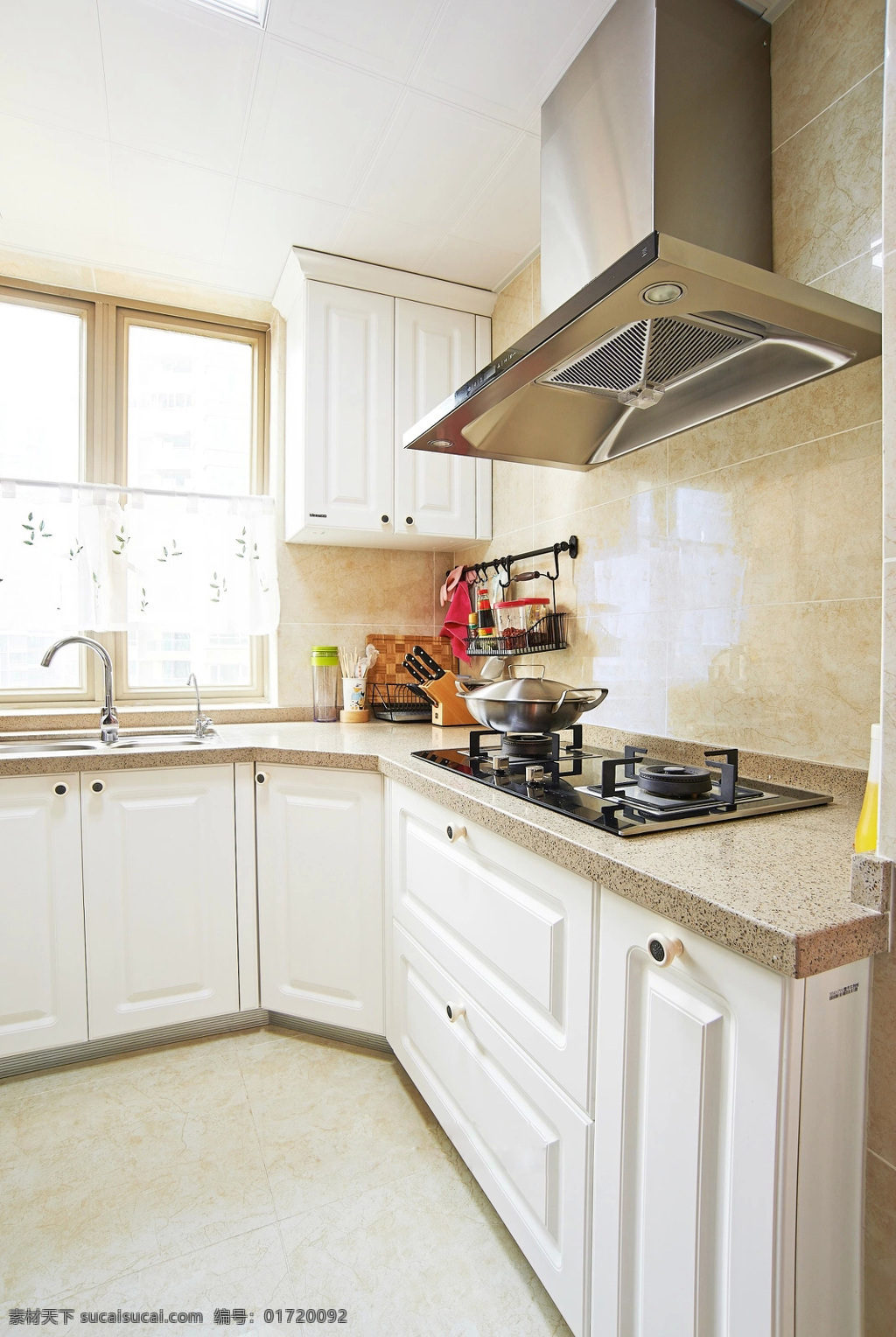 简约 风 室内设计 厨房 白色 灶台 效果图 现代 料理台 调 家装 集成灶 抽油烟机 洗菜池 壁柜 收纳柜
