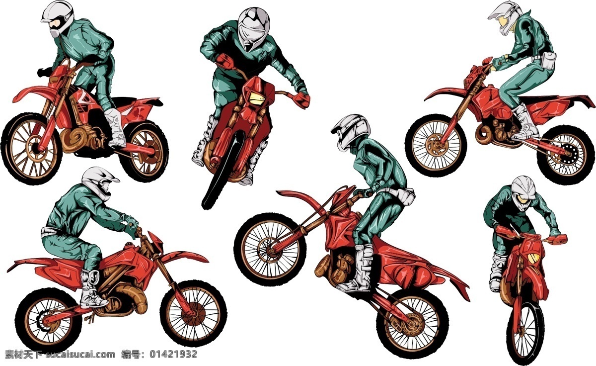 越野 摩托车运动 eps格式 矢量图 矢量 摩托车手 越野摩托 越野运动 赛车手 含 预览 图 其他矢量图