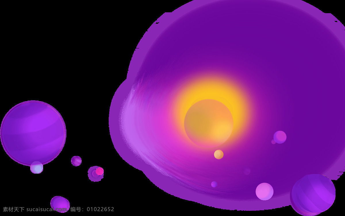 卡通 紫色 星空 星球 元素 png元素 免抠元素 透明素材 宇宙