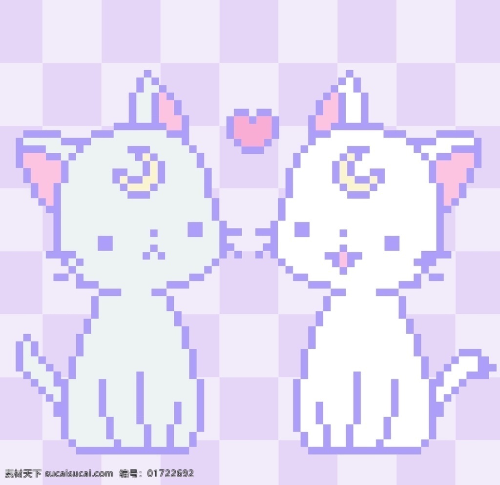 猫 美少女战士猫 可爱猫 像素猫 灰白猫 动漫动画 动漫人物