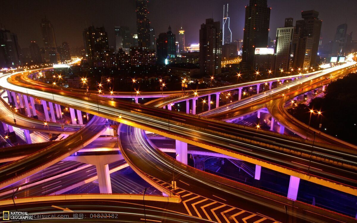 都市 夜景 立交桥 大图 背景图片