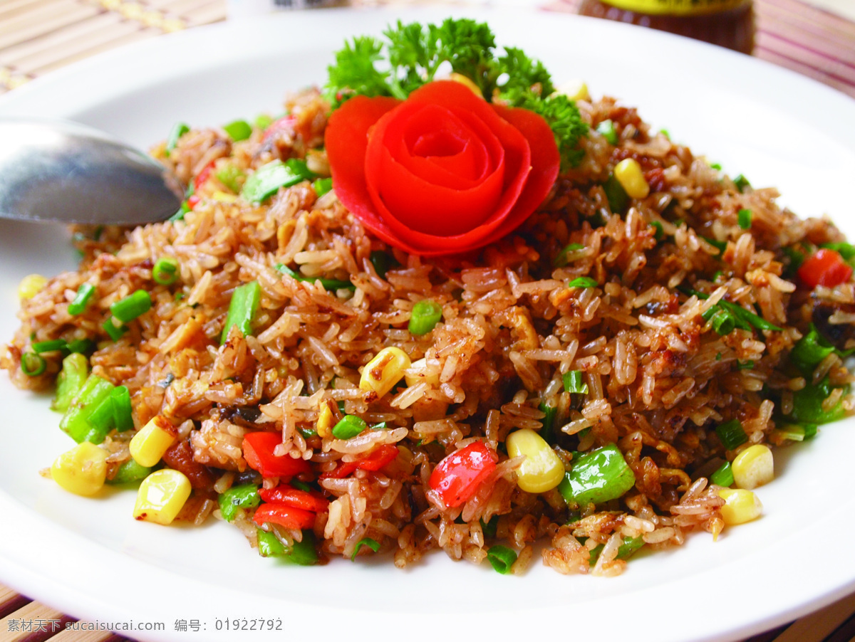 鳗鱼炒饭 炒饭 蛋炒饭 鳗鱼 玉米 花饭 玫瑰花 炒花饭 米饭 传统美食 餐饮美食