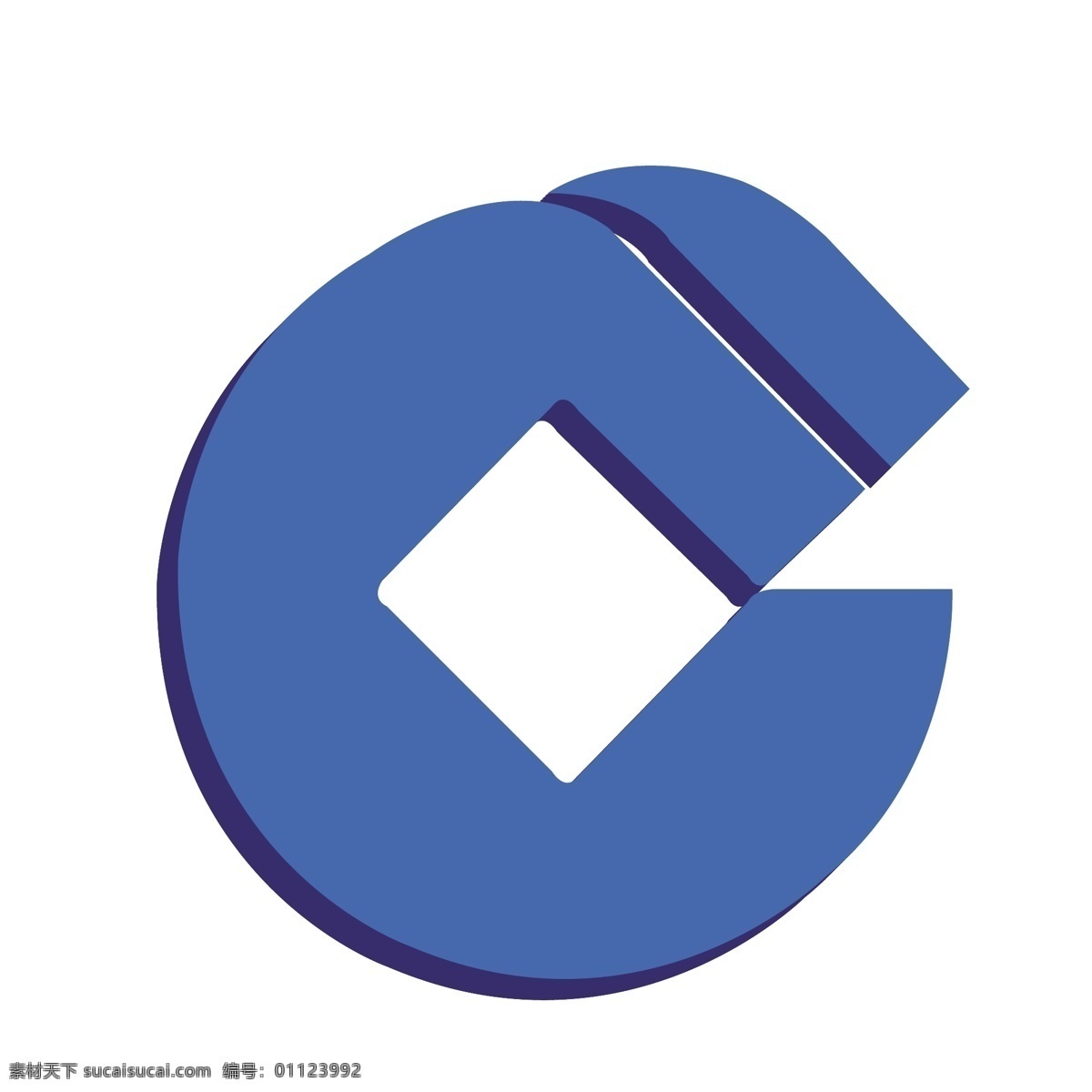 中国建设银行 d 蓝色 logo 图标 2.5d logo图标 贷款机构 货币信贷 矢量银行 金融机构 手机app 免抠图png 千库原创