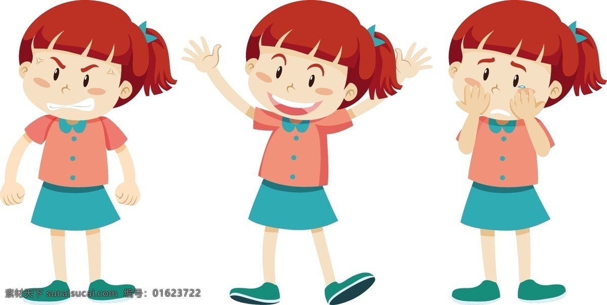 卡通女孩 女孩 儿童 学生 动作 生活 表情 儿童人物素材 卡通儿童 卡通设计