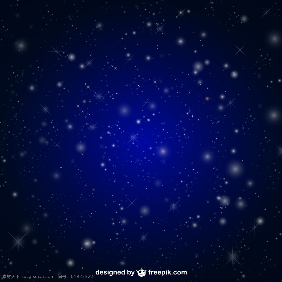 梦幻 光晕 蓝色 背景 矢量图 星空