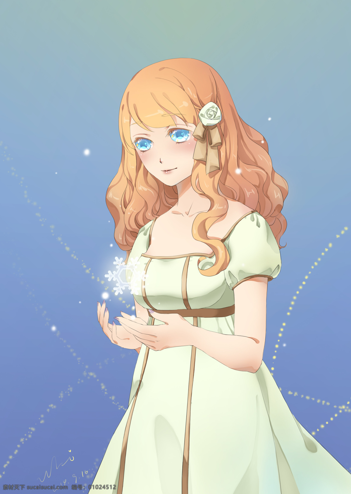 日式 插画 美 少女 日式插画 美少女 cg 魔法 白色