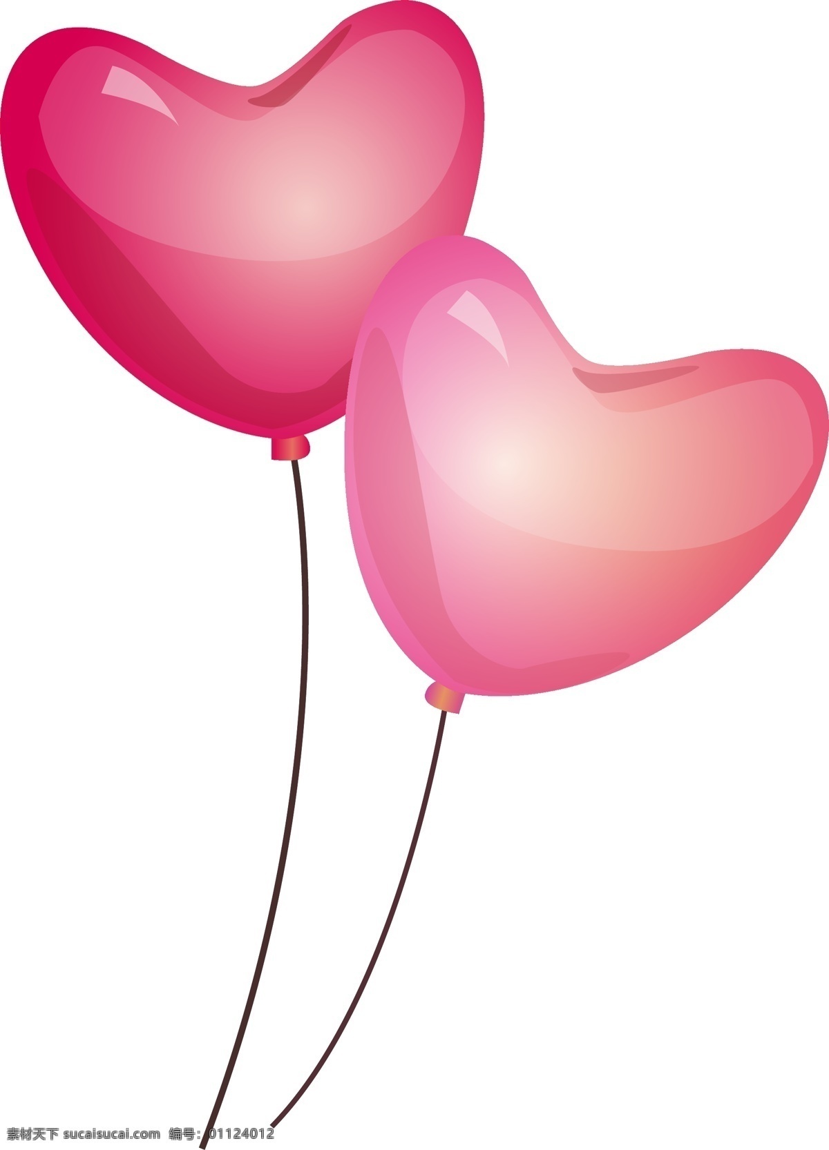 红色 桃 心 气球 插画 红心气球 两个气球 漂浮的气球 气球装饰 浪漫 节日装饰 桃心 卡通气球插画