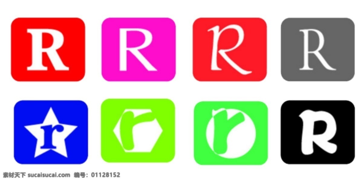 商标 r 元素 艺术 字母 创意 装饰 集合 商标r 商标r素材 商标r元素 商标r装饰 创意商标 英文字母 彩色 方形图标
