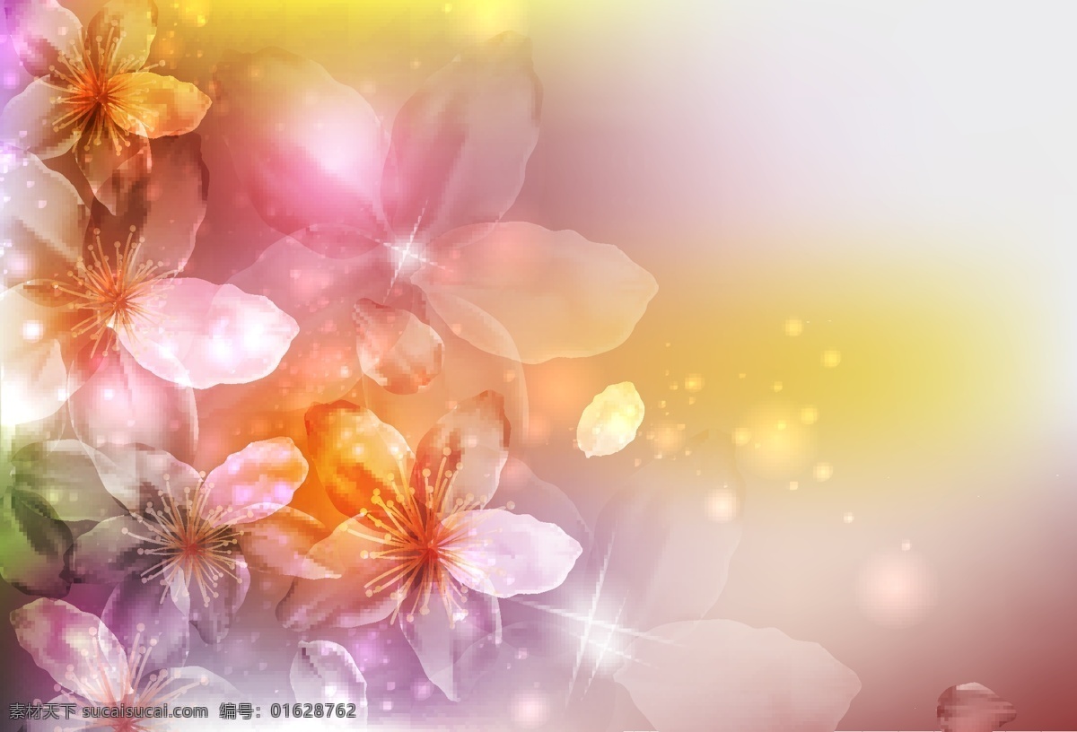 梦幻 花 亮 背景 矢量 背景矢量 幻想 矢量背景 幻想的花 矢量图 其他矢量图