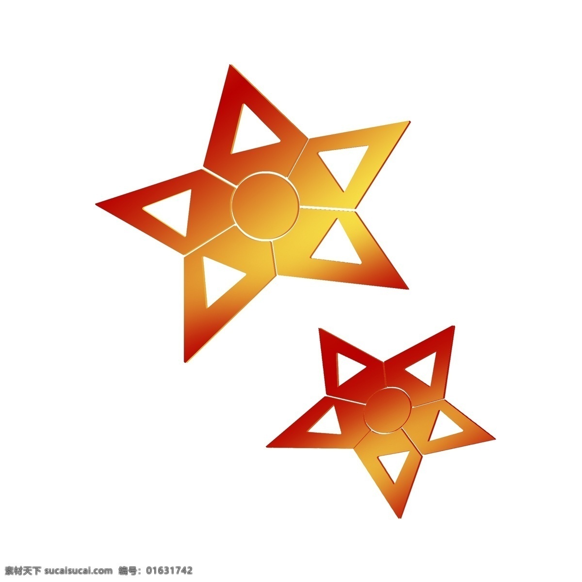 五角星圆形芯 五角星 圆形圆芯 五个三角