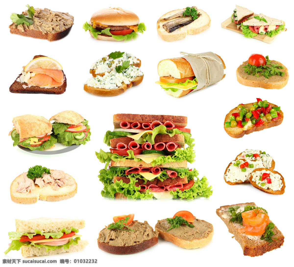 各种 美味 三明治 蔬菜 蛋糕 面包 美食 食物 汉堡 餐饮 快餐 点心 食材原料 餐饮美食 外国美食