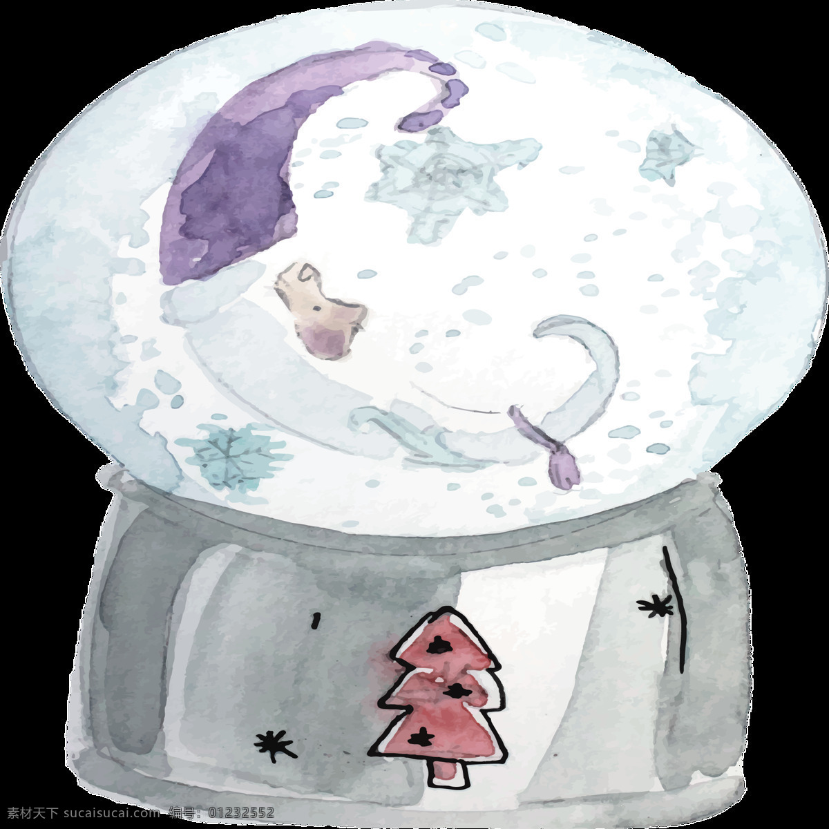 手绘 卡通 雪景 玻璃球 透明 免扣素材 圣诞树 童话 透明素材 雪花 月亮 装饰图片