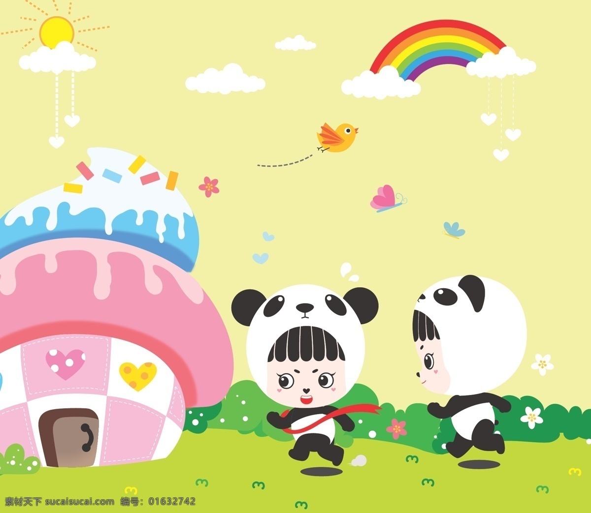 熊猫卡通画 幼儿园前台 幼儿园贴 卡通熊猫 小熊猫 熊猫 画画 儿童 儿童画 美术画