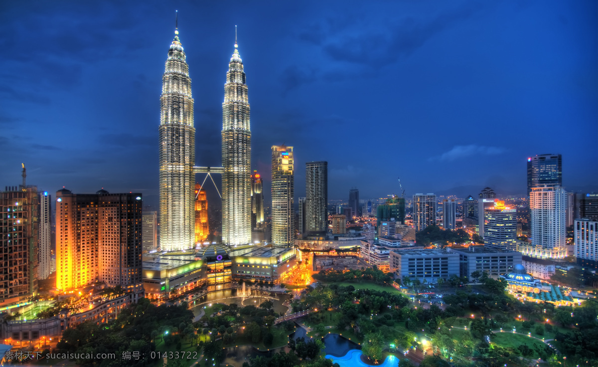 马 拉 西亚 吉隆坡 马来西亚 双子塔 夜幕 城市 自然景观 自然风景