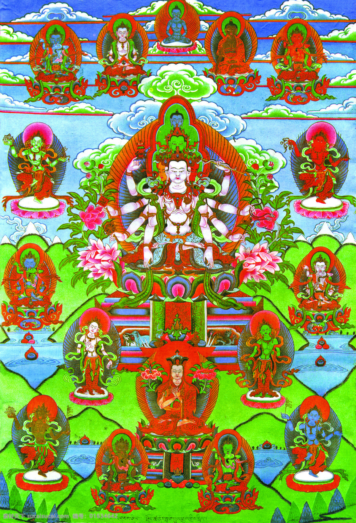 唐卡 佛教 藏传佛教 佛 宗教 宗教信仰 菩萨 西藏 民族 工艺 花纹 绘画 艺术 绘画书法 文化艺术