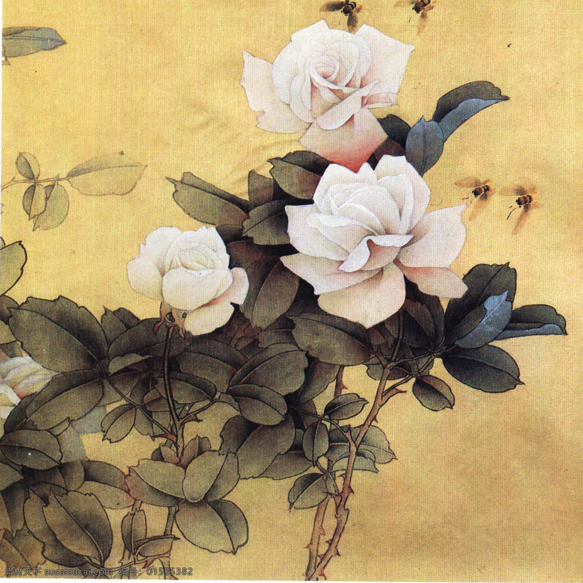 月季 月季花 蜜蜂 文化艺术 设计图 设计图库